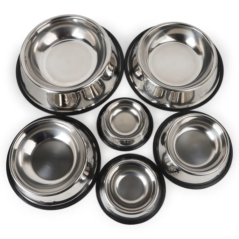 Stainless Steel Paw Shaped Dog Bowl