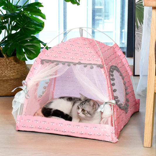 Semi-Enclosed Velvet Cat Tent