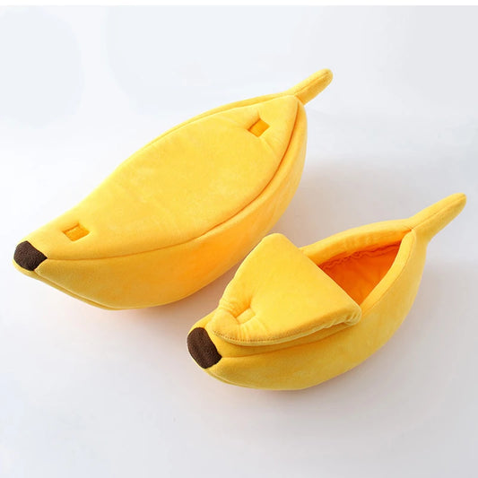 Banana-Shaped Cozy Cat Bed