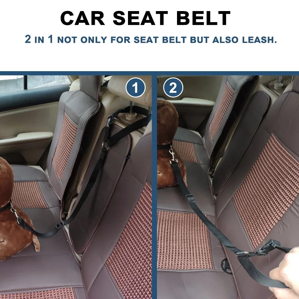 Adjustable Two-in-One Pet Car Seat Belt