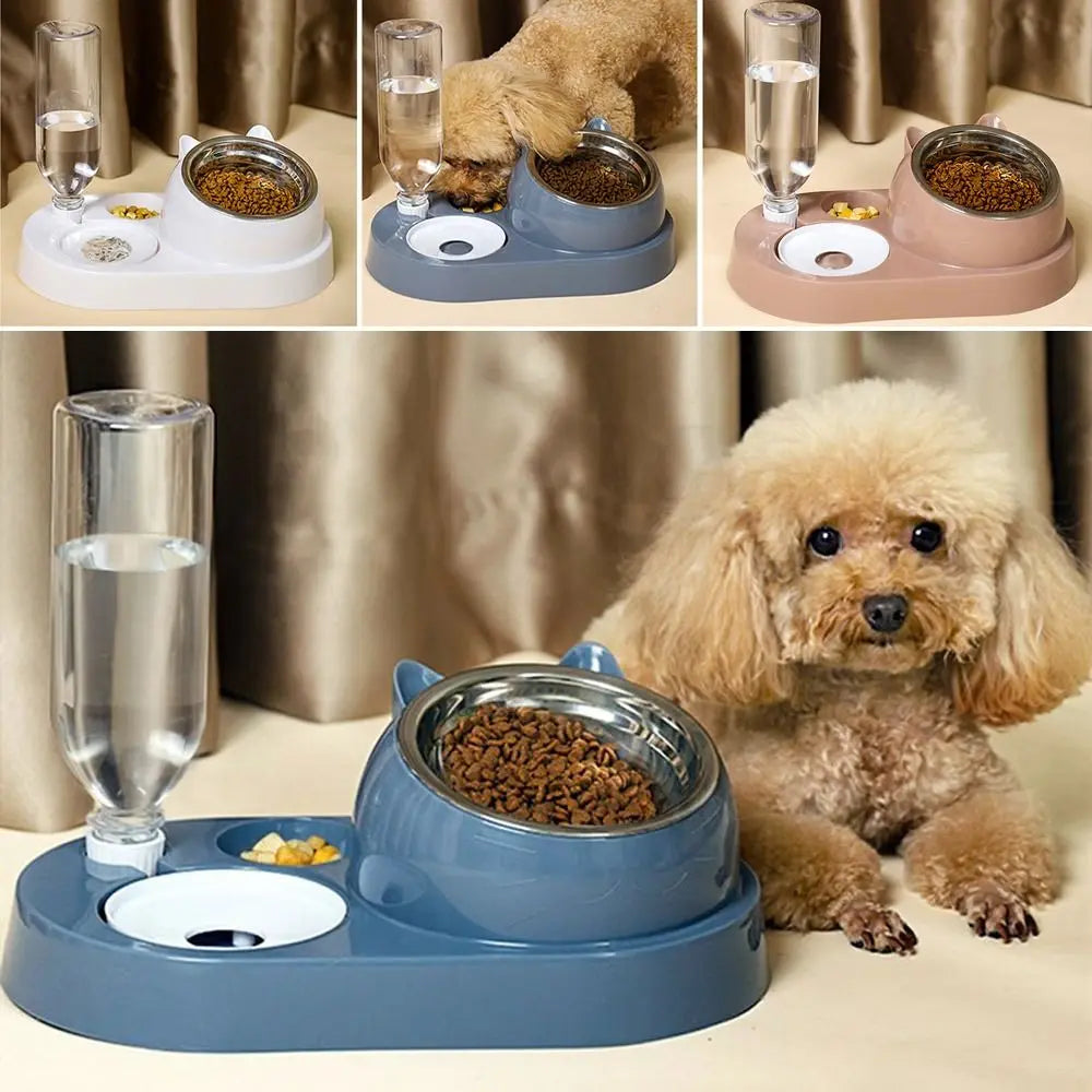 2-in-1 Automatic Cat Bowl with Water Dispenser