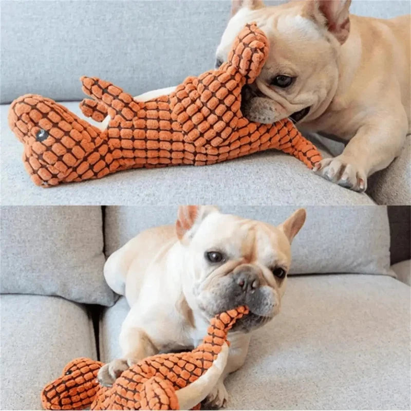 Plush Dinosaur Dog Toy