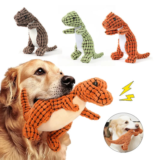 Plush Dinosaur Dog Toy