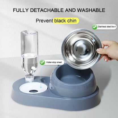 2-in-1 Automatic Cat Bowl with Water Dispenser