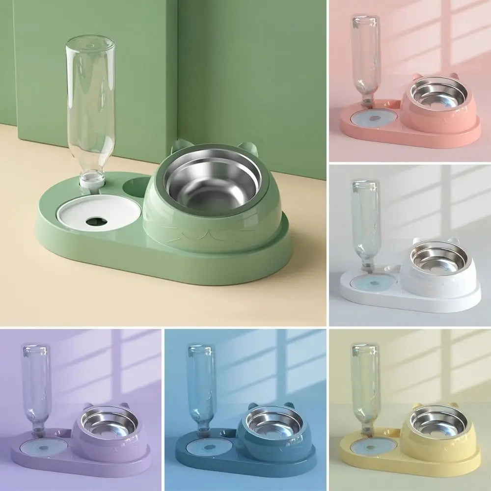 2-in-1 Automatic Cat Bowl with Water Dispenser