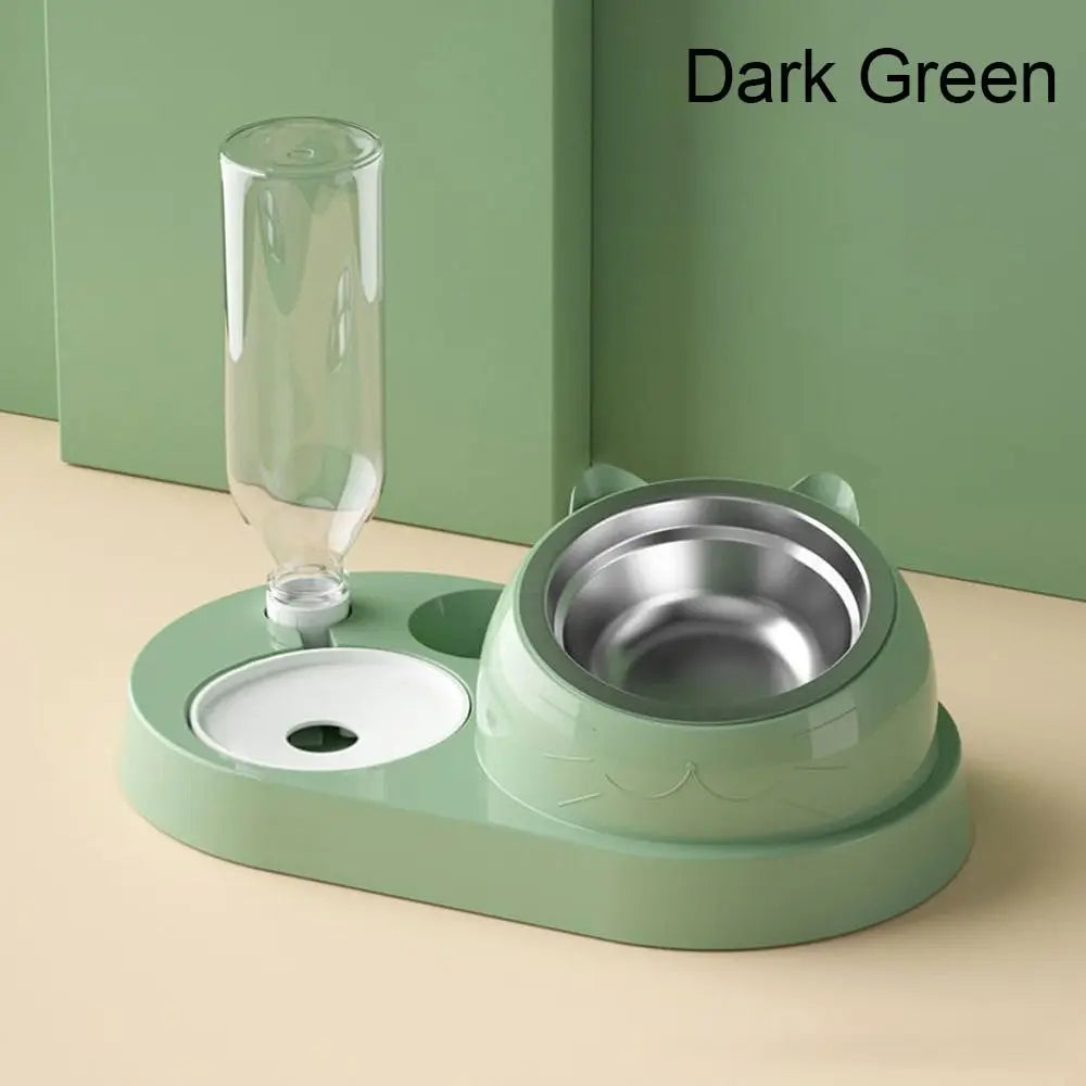 2-in-1 Automatic Cat Bowl with Water Dispenser