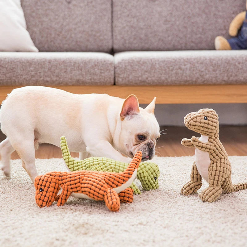 Plush Dinosaur Dog Toy