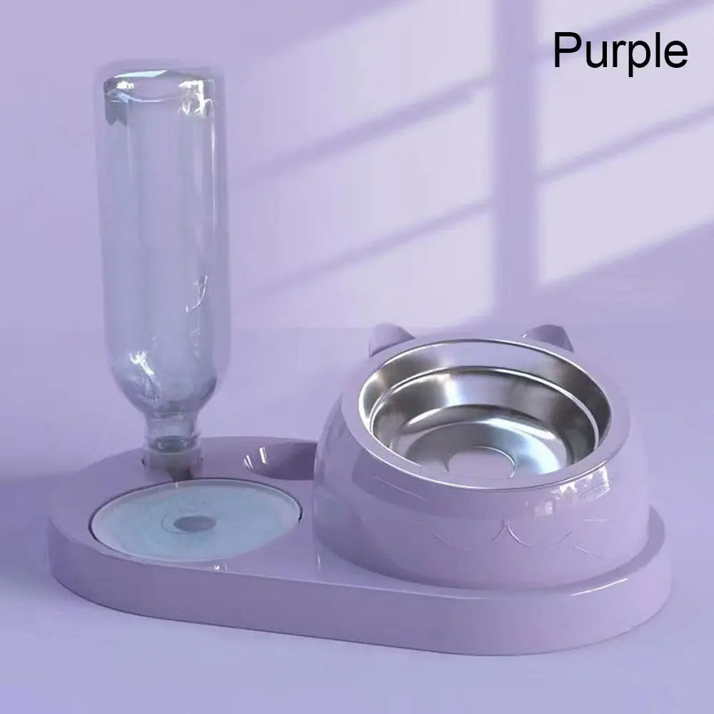 2-in-1 Automatic Cat Bowl with Water Dispenser