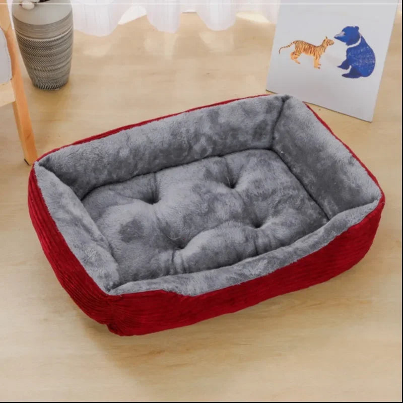 Square Calming Sofa Cushion Soft Plush Cat Bed