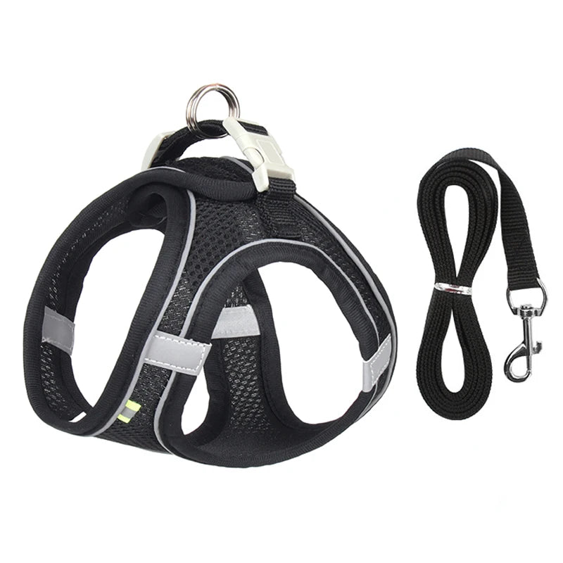 Adjustable Dog Harness Leash Set