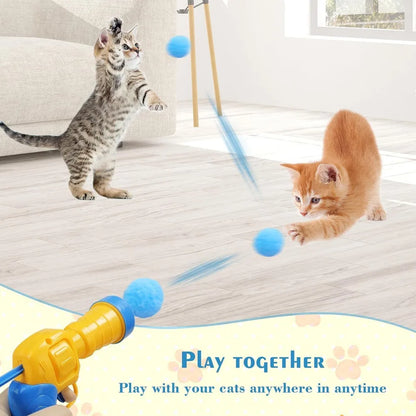 Plush Ball Shooting Gun Interactive Cat Toy