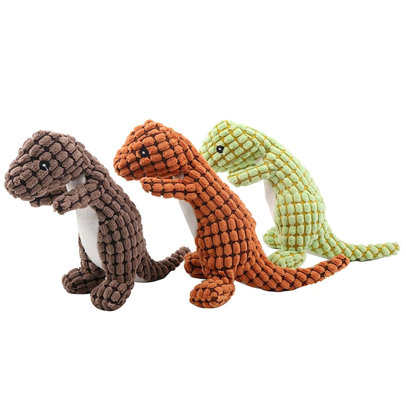 Plush Dinosaur Dog Toy