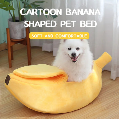 Banana-Shaped Cozy Cat Bed